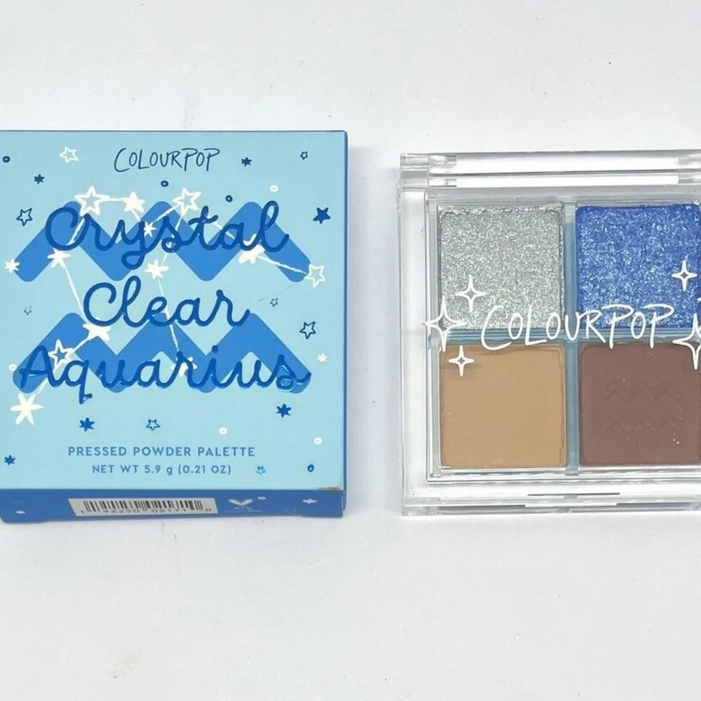 COLOURPOP Crystal Clear Aquarius Pressed Powder Palette Quad Eyeshadow NEW